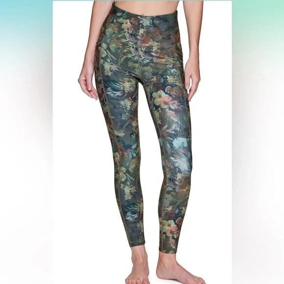 RBX Women's Full Length Floral Leggings High Waisted Activewear Medium - Picture 1 of 5
